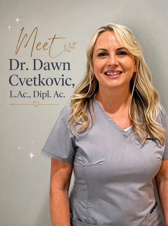 Dawn Cvetkovic providing acupuncture treatment